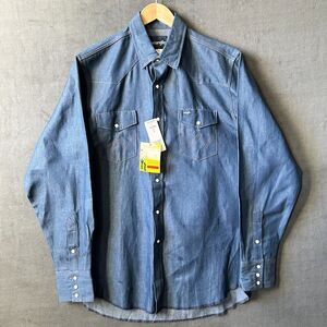 Vintage Wrangler Denim Cowboy Cut Snap Front Shirt-Men's Size 17 x 36 Deadstock